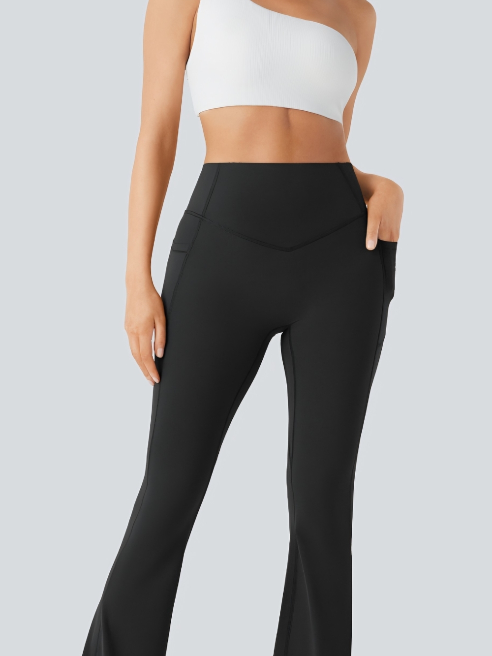 Halara UltraSculpt BLK Scrunch Butt Lift Tummy Control Bootcut Leggings XS Tall - Picture 2 of 7